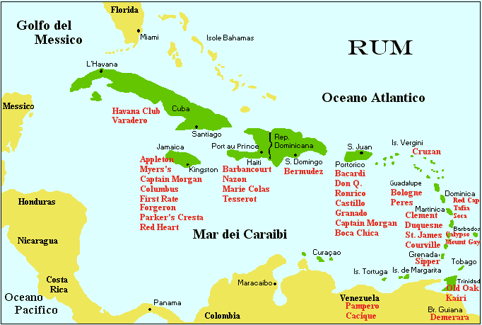 Cartina dei Caraibi