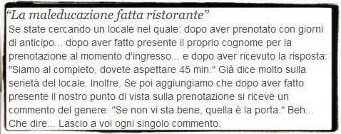 Un commento negativo