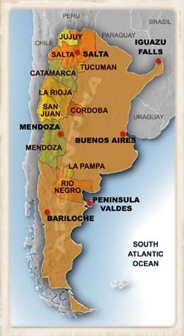 Aree geografiche di produzione dell'Argentina