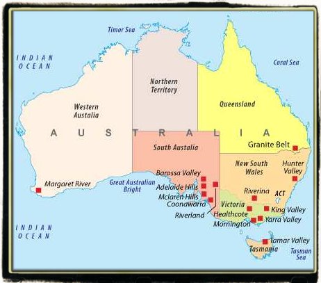 Aree geografiche di produzione dell'Australia