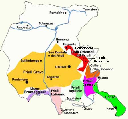 zone doc e docg del Friuli Venezia Giulia