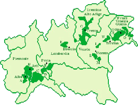 zone vocate per uve spumante
